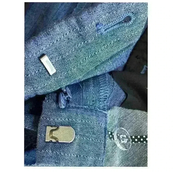 Banana Republic Women's Tie Waist Shorts Size 4 Pinstripe Blue - Picture 5 of 7